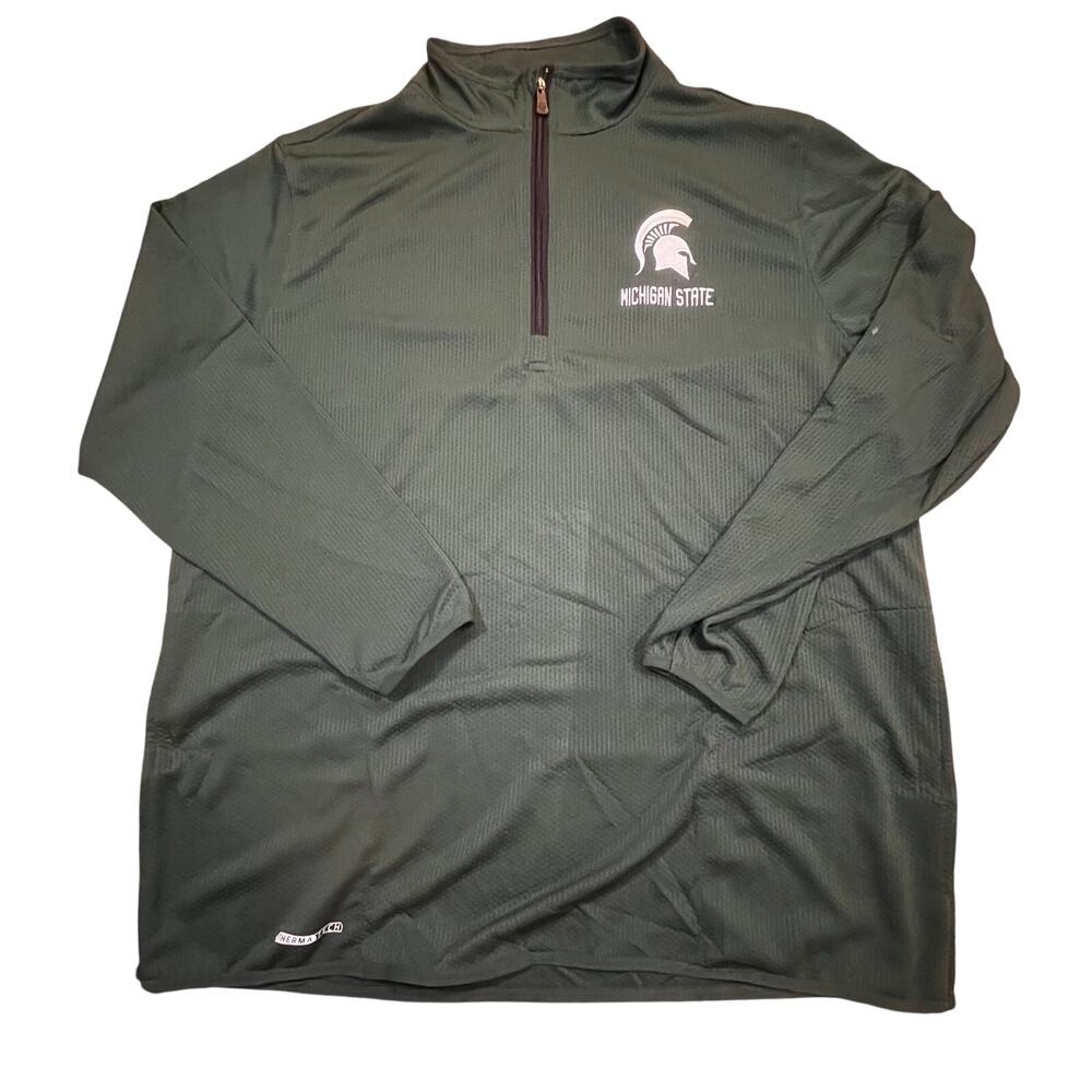 Michigan State Spartans Men’s L 1/4 Zip Pullover Green Therma‎ Tech NCAA